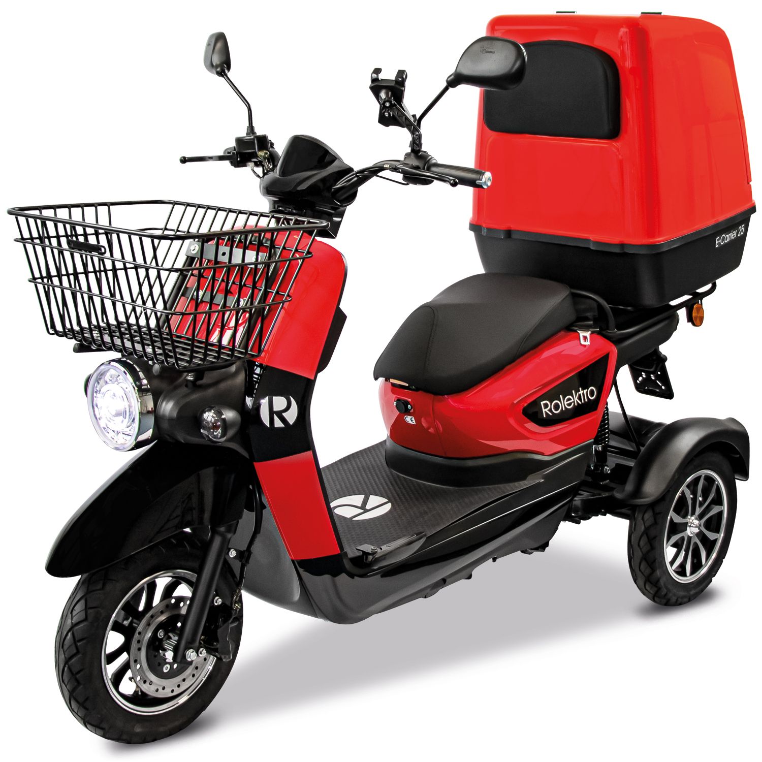 E-Carrier 25 V.3 Lithium, Rot, mit XXL-Koffer, 25 km/h E-Carrier 25 V.3 Lithium, Rot, mit XXL-Koffer, 25 km/h